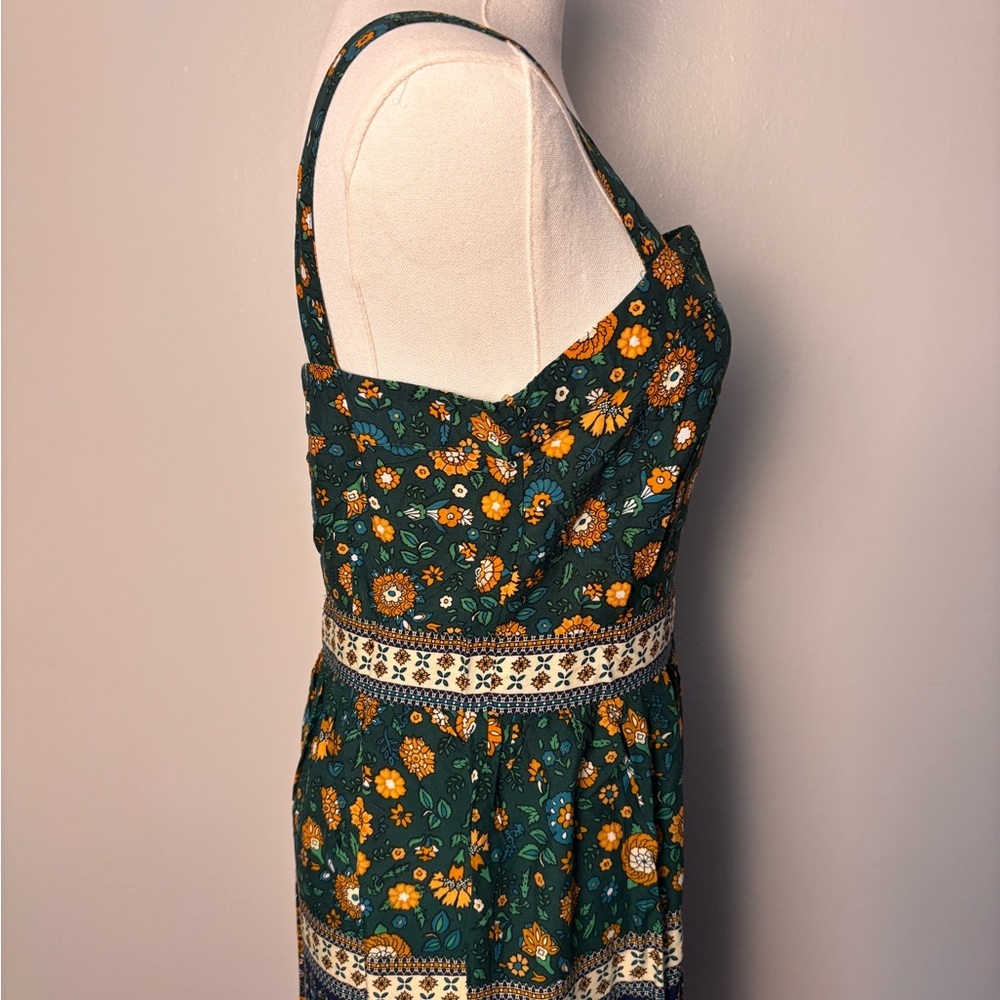Umgree Floral Sleeveless Earth Tone Side Zip Maxi Dress Size Small - Picture 4 of 11
